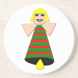 Christmas Angel Bell Sandstone Untersetzer