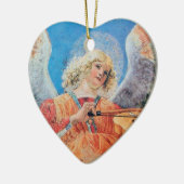 CHRISTMAS ANGEL Blue Sapphire Herz Keramik Ornament (Links)