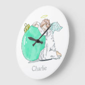 Christmas Angel custom name wall clocks Große Wanduhr (Winkel)