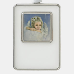Christmas Angel Gerahmt Rahmen-Ornament Silber