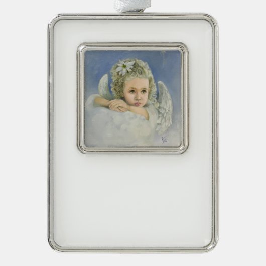 Christmas Angel Gerahmt Rahmen-Ornament Silber (Vorderseite)