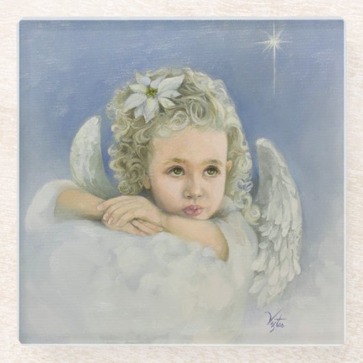 Christmas Angel Glass Untersetzer (Vorderseite)