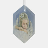 Christmas Angel Hexagon Ornament Aus Glas (Vorderseite Rechts)