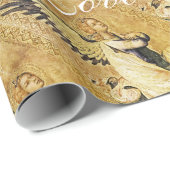 CHRISTMAS ANGEL JOY FRIACE LIEBE FLORAL PARCHMENT GESCHENKPAPIER (Rolleneckpunkt)