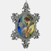 CHRISTMAS ANGEL MACHEN MUSIK MIT DIAMOND STAR SCHNEEFLOCKEN Zinn-Ornament (Links)