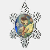 CHRISTMAS ANGEL MACHEN MUSIK MIT DIAMOND STAR SCHNEEFLOCKEN Zinn-Ornament (Rechts)