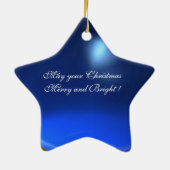 CHRISTMAS ANGEL MAKING MUSIC Blue Gem Stone Star Keramik Ornament (Hinten)
