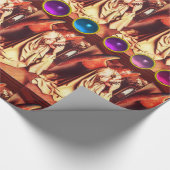 CHRISTMAS ANGEL MIT BLUE ,PINK,LILA GEMSTONEN GESCHENKPAPIER (Ecke)