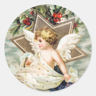 CHRISTMAS ANGEL MIT HOLLROUND Aufkleber