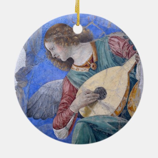 Christmas Angel Musician Melozzo da Forli Vatican Keramik Ornament (Hinten)