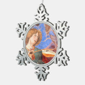 CHRISTMAS ANGEL MUSIK rot, blau türkis Schneeflocken Zinn-Ornament (Rechts)