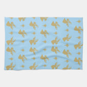 Christmas Angel Nativity Star Baby Blue Gold Geschirrtuch (Horizontal)