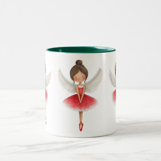Christmas Angel – Peaceful Holiday Hot Drink Zweifarbige Tasse (Mittel)