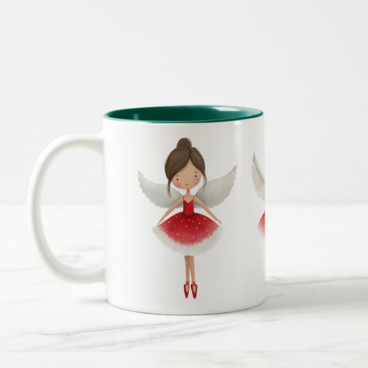 Christmas Angel – Peaceful Holiday Hot Drink Zweifarbige Tasse (Links)