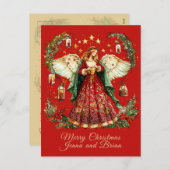 Christmas Angel personalized Holiday Postcard Feiertagspostkarte (Vorne/Hinten)