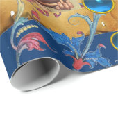 CHRISTMAS ANGEL, RED BLUE FLORAL PARCHMENT AND GEM GESCHENKPAPIER (Rolleneckpunkt)