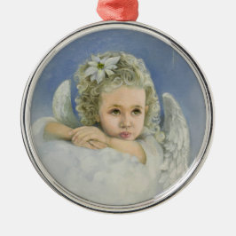 Christmas Angel Round Ornament Aus Metall