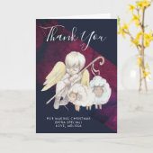 Christmas Angel Shepherd mit Lämmern Danke Karte (Gelbe Blume)