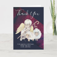 Christmas Angel Shepherd mit Lämmern Danke