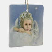 Christmas Angel Square Keramikornament (Rechts)