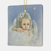 Christmas Angel Square Keramikornament (Links)