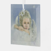 Christmas Angel Square Ornament Aus Glas (Vorderseite links)