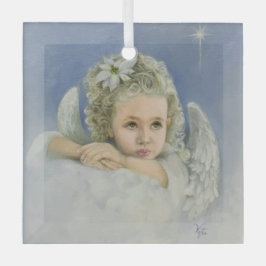 Christmas Angel Square Ornament Aus Glas