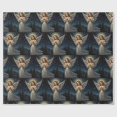 Christmas Angel Starry Night Geschenkpapier (Flach)