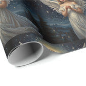 Christmas Angel Starry Night Geschenkpapier (Rolleneckpunkt)