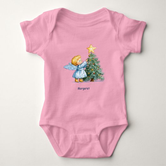 Christmas Angel Sweet and Heartfelt Personalize Baby Strampler (Vorderseite)