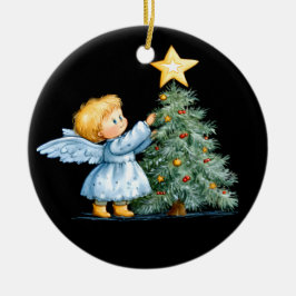 Christmas Angel Sweet and Heartfelt Personalize Keramik Ornament