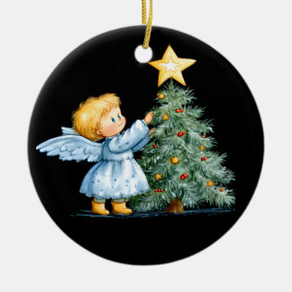 Christmas Angel Sweet and Heartfelt Personalize Keramik Ornament