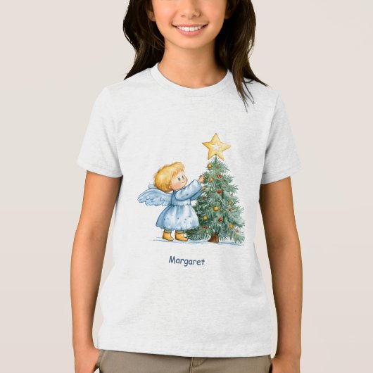 Christmas Angel Sweet and Heartfelt Personalize Tri-Blend Shirt (Vorderseite)