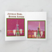 Christmas Angel Twinkling Eiffel Tower Feiertagskarte (Innenseite)