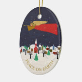 Christmas Angel Village Weltfrieden Monogram Keramik Ornament (Links)