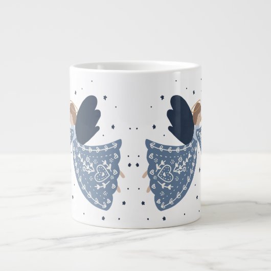 Christmas Angel Weltfrieden Holiday Heartfelt Jumbo-Tasse (Vorderseite)