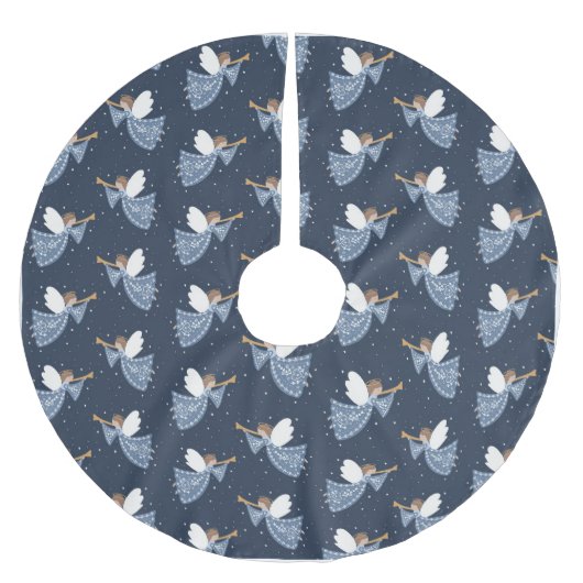 Christmas Angel Weltfrieden Holiday Heartfelt Polyester Weihnachtsbaumdecke (Vorderseite)