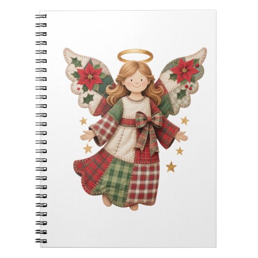 Christmas Angel with Golden Stars Notizblock (Vorderseite)