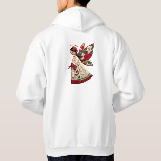 Christmas Angel with Holiday Flowers Hoodie (Rückseite)