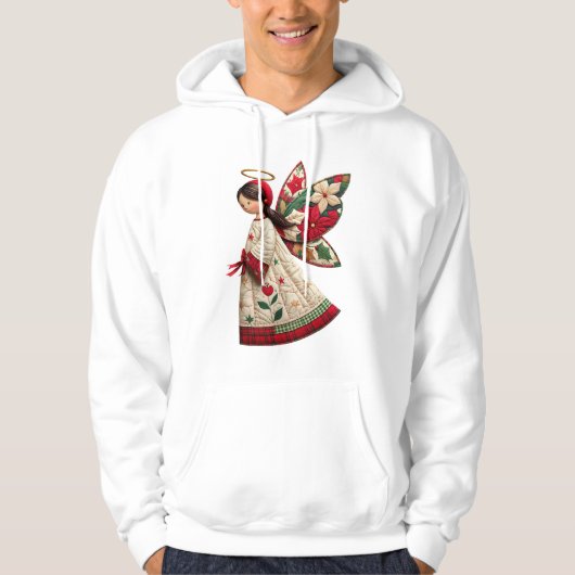 Christmas Angel with Holiday Flowers Hoodie (Vorderseite)