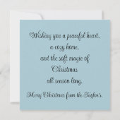 Christmas Angel with Lamb in Winter Peace Karte (Rückseite)