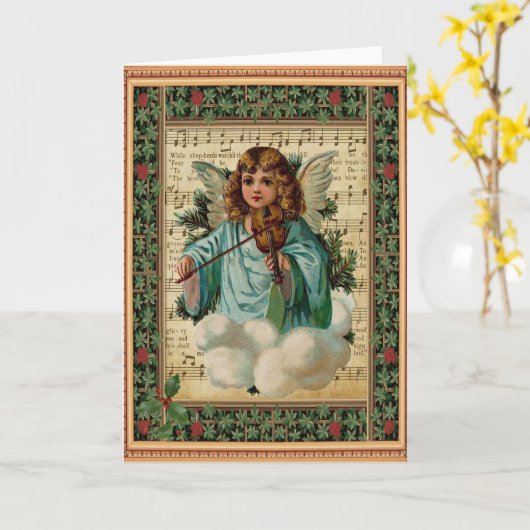 Christmas Angel with Violin Karte (Gelbe Blume)