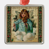 Christmas Angel with Violin Ornament Aus Metall (Vorne)
