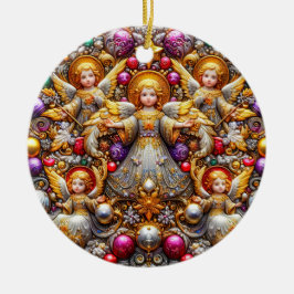 CHRISTMAS ~ Angels 19. Jahrhundert ~ Keramik Ornament