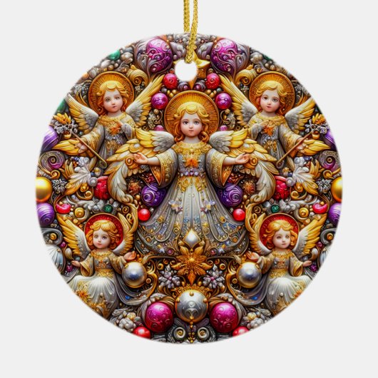 CHRISTMAS ~ Angels 19. Jahrhundert ~ Keramik Ornament (Vorne)
