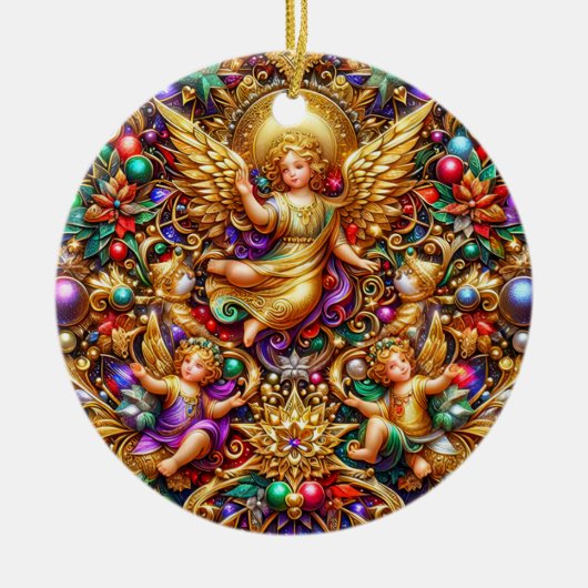 CHRISTMAS ~ Angels 19. Jahrhundert ~ Keramik Ornament (Vorne)