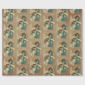Christmas Angels - Antique Victorian Parchment Geschenkpapier (Flach)