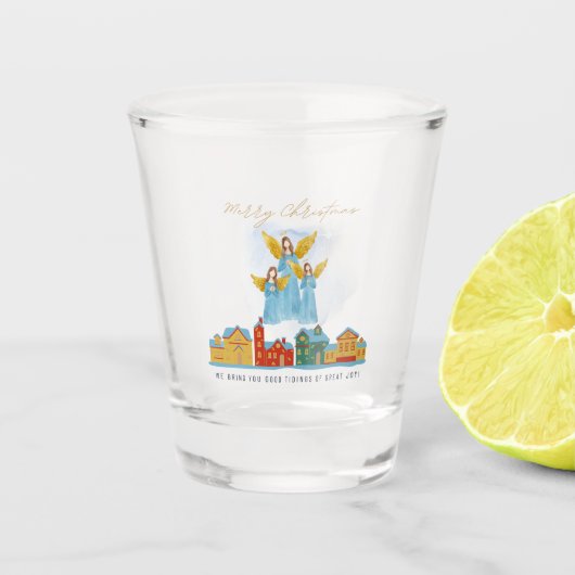 Christmas Angels Bring Joy and Tidings Home Decor! Schnapsglas (Vorderseite)