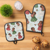 Christmas Angels Ofenhandschuh & Topflappen-Set (Oben Unten)