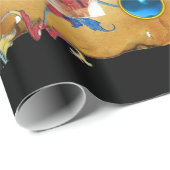 CHRISTMAS ANGELS PARCHMENT, ROTE BLUE BLUMEN,GEMS GESCHENKPAPIER (Rolleneckpunkt)